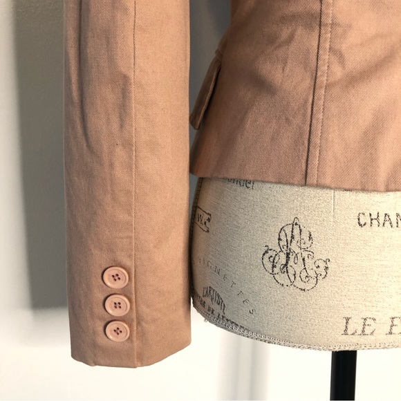 Y2K Bebe Khaki Cropped One Button Blazer Small - Picture 4 of 10